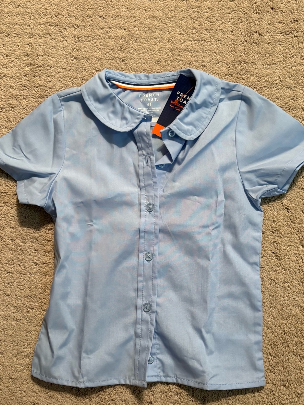 French Toast Light Blue Girls' Peter Pan Collar Button-Down Shirt